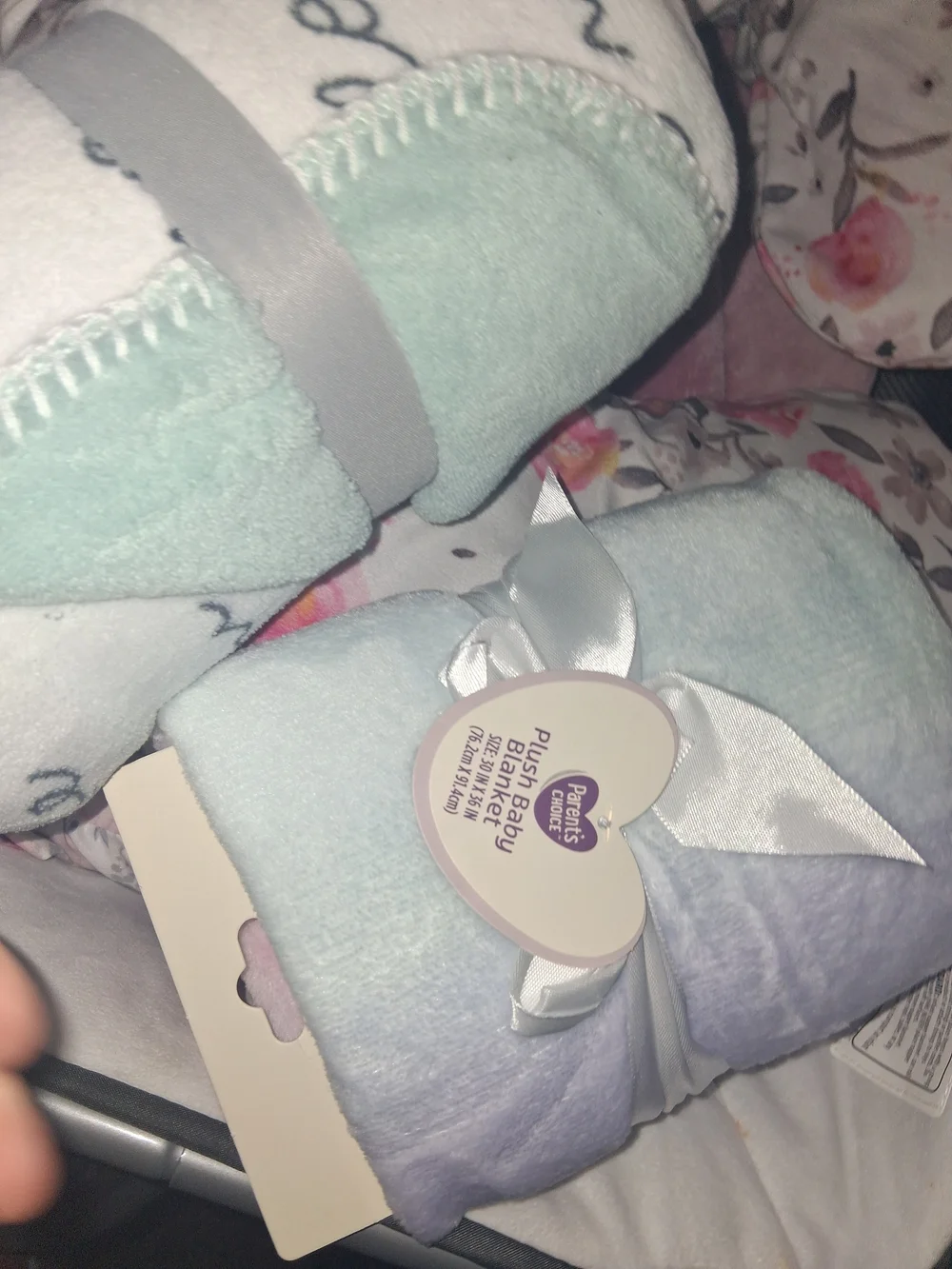 Plush Baby Blanket 2 Pack Bundle - Light Blue